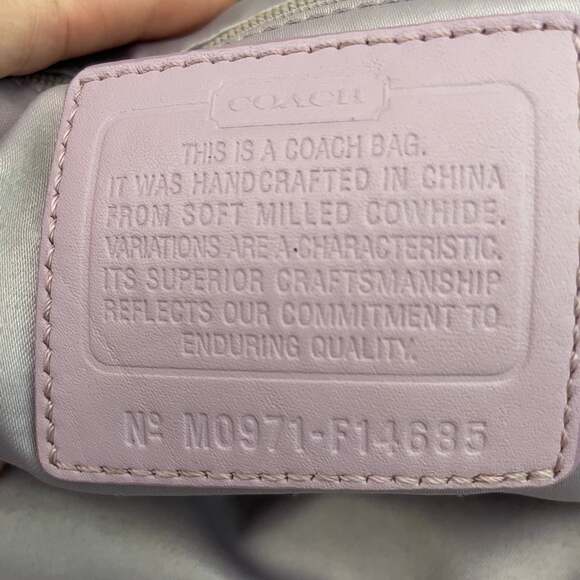 Coach Penelope Lilac Pebbled Leather Satchel Bag F14685 - Picture 6 of 6